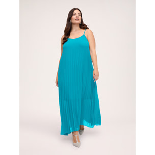 Fiorella Rubino - Vestito lungo in georgette plissé - Azzurro