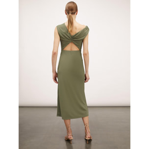 Motivi - Vestito midi con cut-out posteriore - Verde