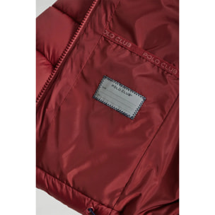 Giubbotto Coop ultralight da bambino bordeaux con particolari Polo Club