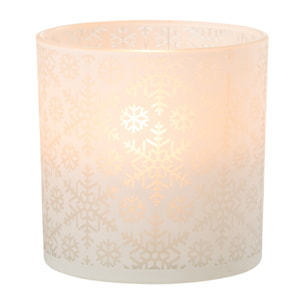 J-Line photophore Neige - verre - blanc - large