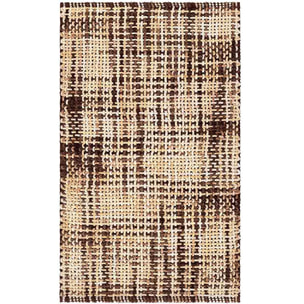 3 tappeti bagno CRAZY MARRONE in microfibra misto cotone, morbido antiscivolo lavabile in lavatrice, tappetino lavabo sanitari bagno