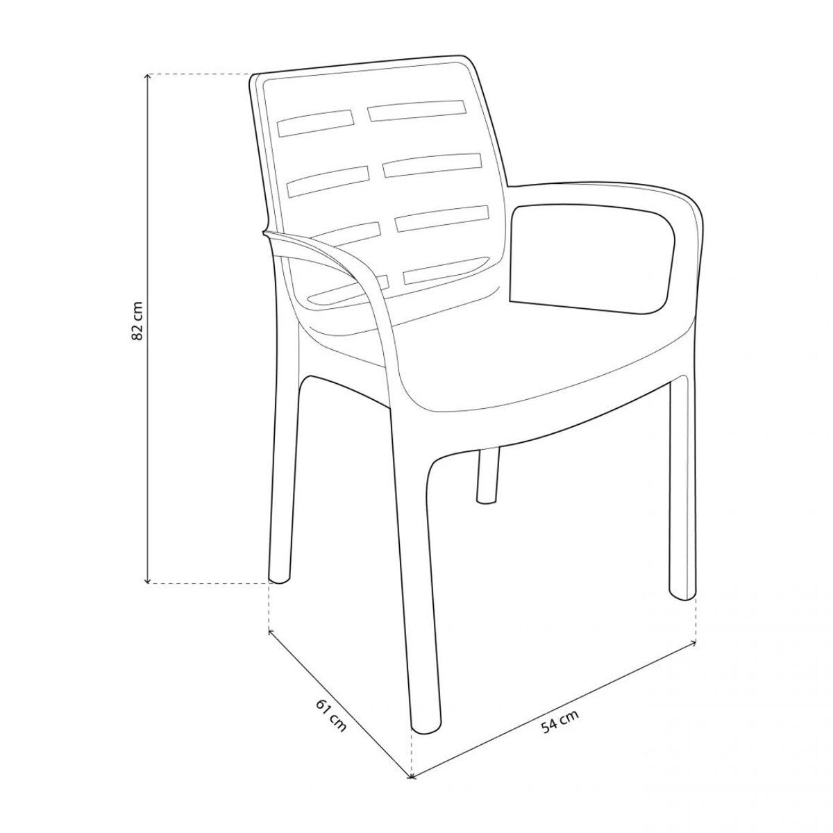 Pack 4 sillas de exterior Maui Blanco