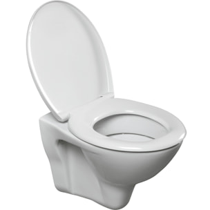 Pack WC Bati-support Geberit Duofix + WC Cersanit S-line Pro + Abattant + Plaque blanche + Set d'habillage (S-LineProGeb3-sabo)