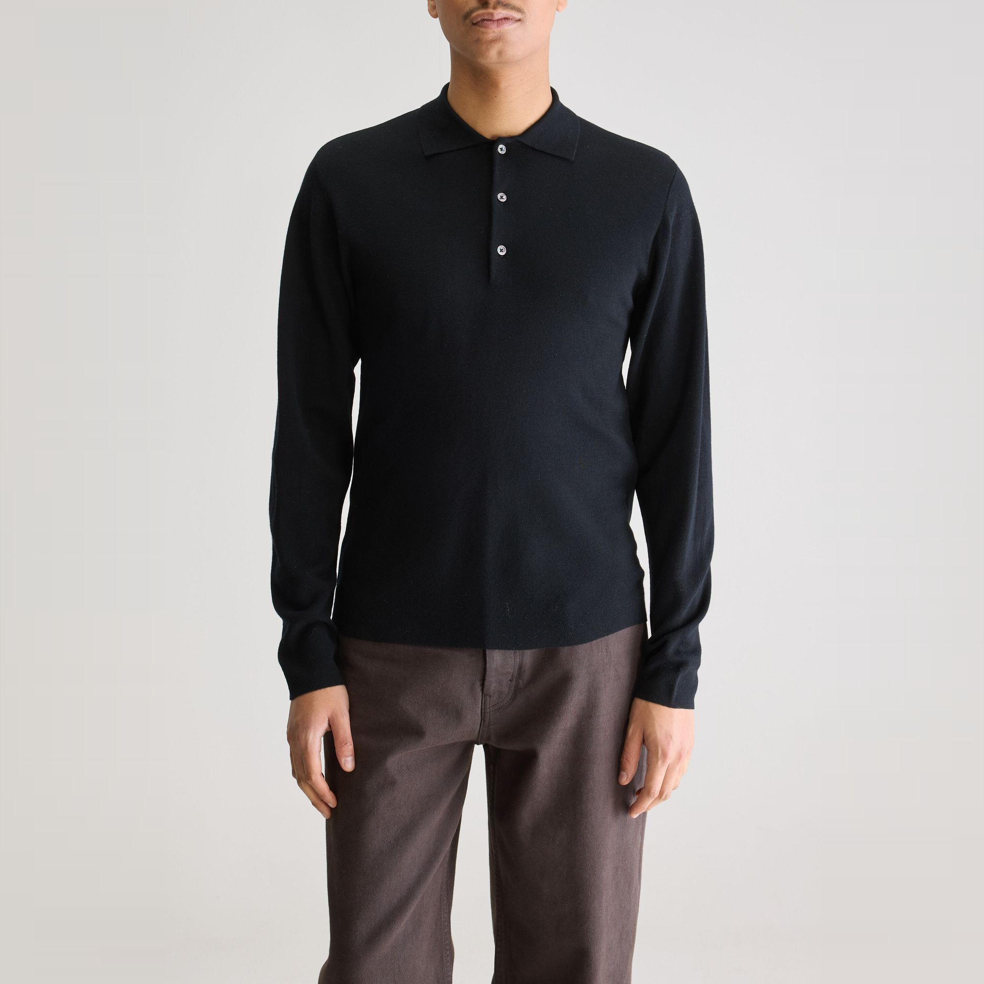 Polo Dynay - 100% laine mérinos - noir
