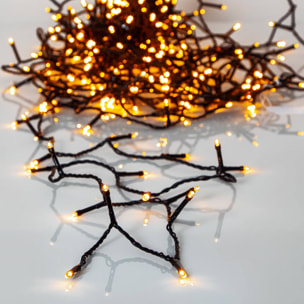 guirnalda con 200 luces led blancas cálidas y blancas extra cálidas con 8 funciones y temporizador