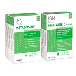 ISN - Protocole Minceur - Metaboslim® + Mafloril® Gasseri - Aide à rééquilibrer le microbiote - Aide à la perte de poids - Actif breveté