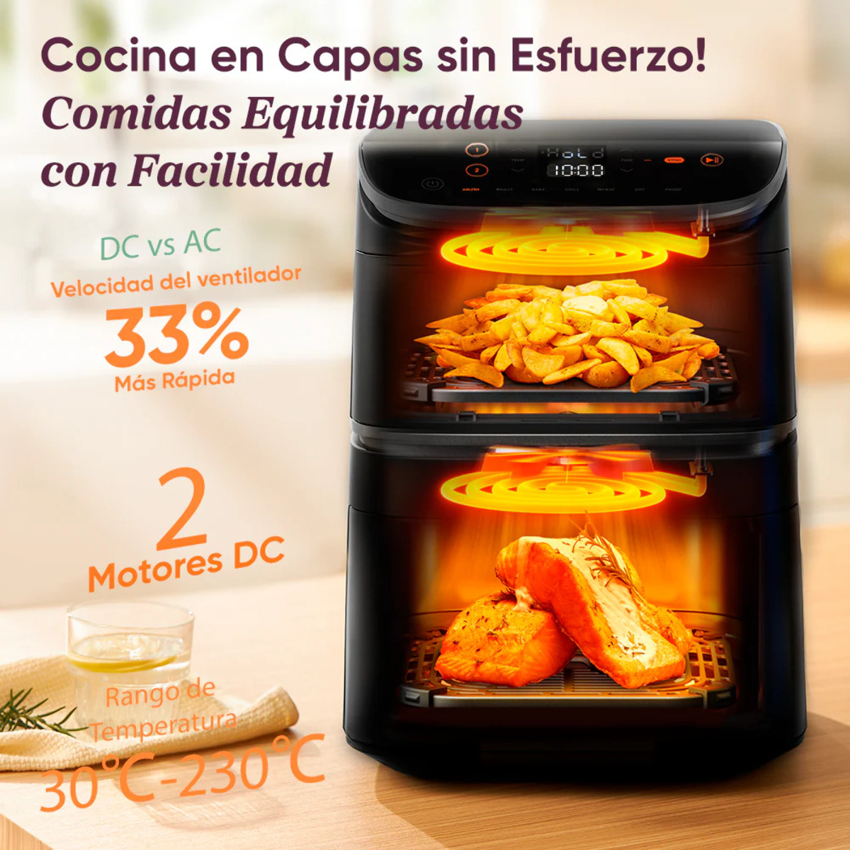 COSORI - Turbo Tower Basic Chef Edition – Freidora de Aire de Torre 10.8L