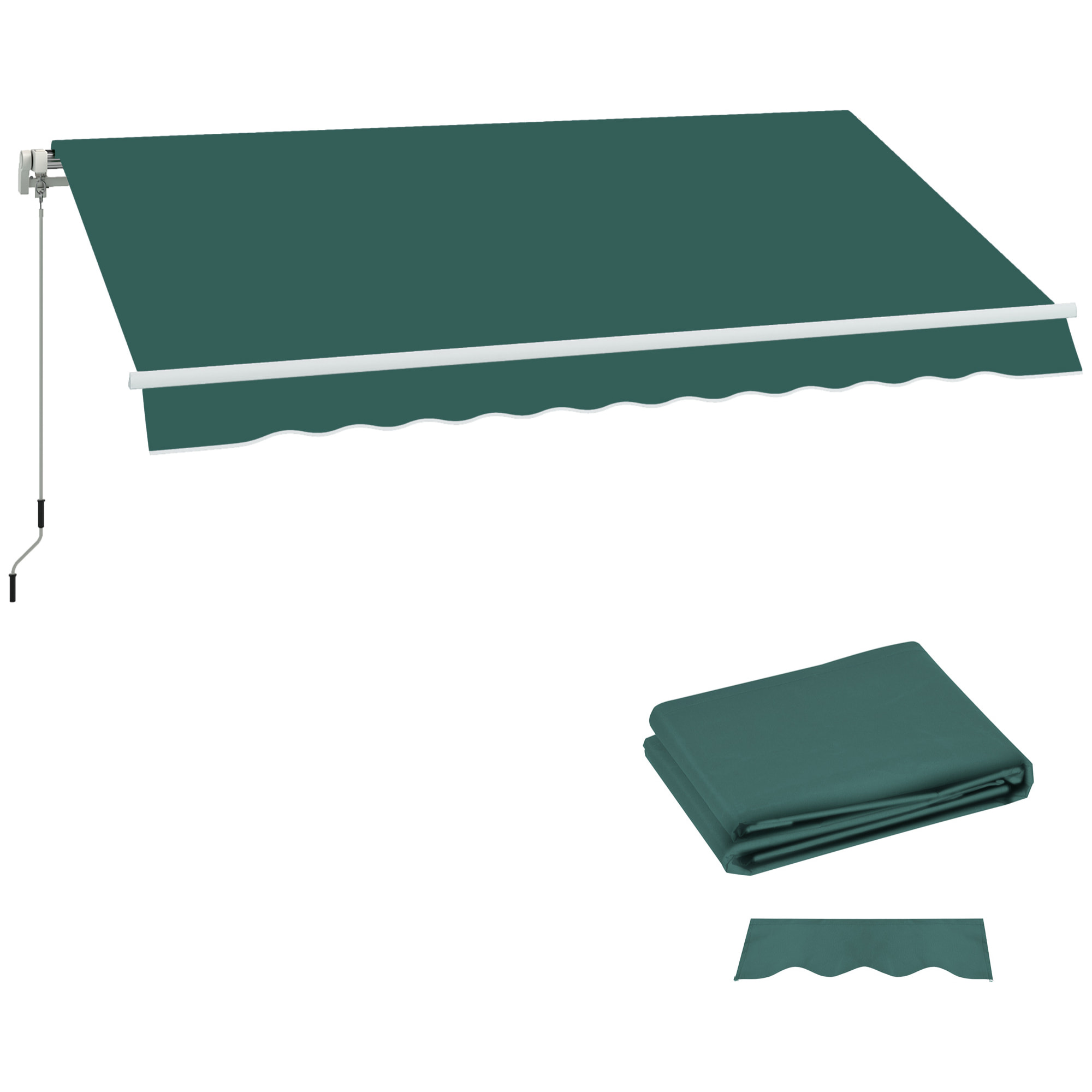Techo de Repuesto para Toldo 282x250 cm, Lona para Toldo con Protección UV 50+, Impermeable, Tela de Repuesto para Patio, Terraza, Jardín, Balcón, Verde