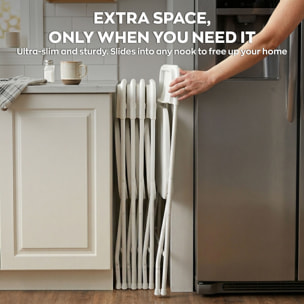 Purity - 	Set da 4 sedie pieghevoli 45x80x43 cm da campeggio salotto cucina richiudibile in resina bianche