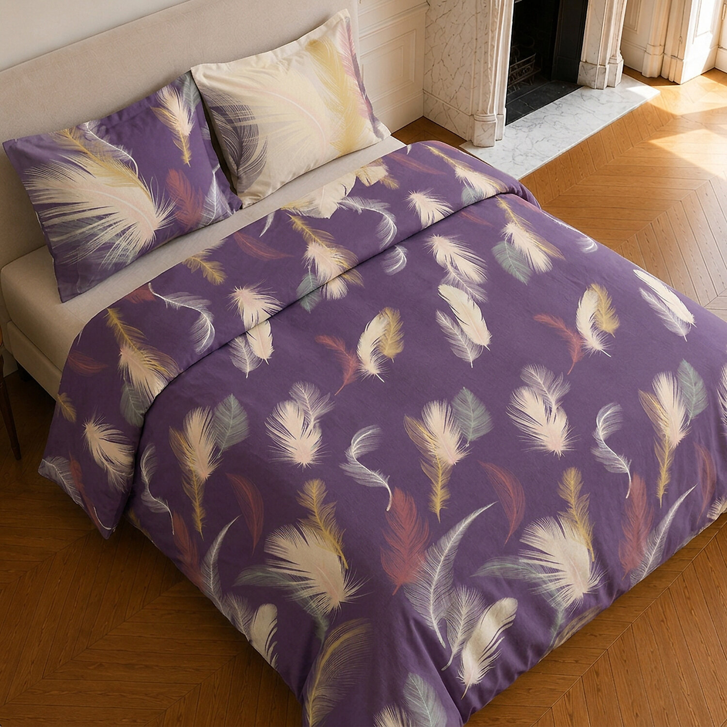Parure housse de couette 100% coton motif tropical - WINTER