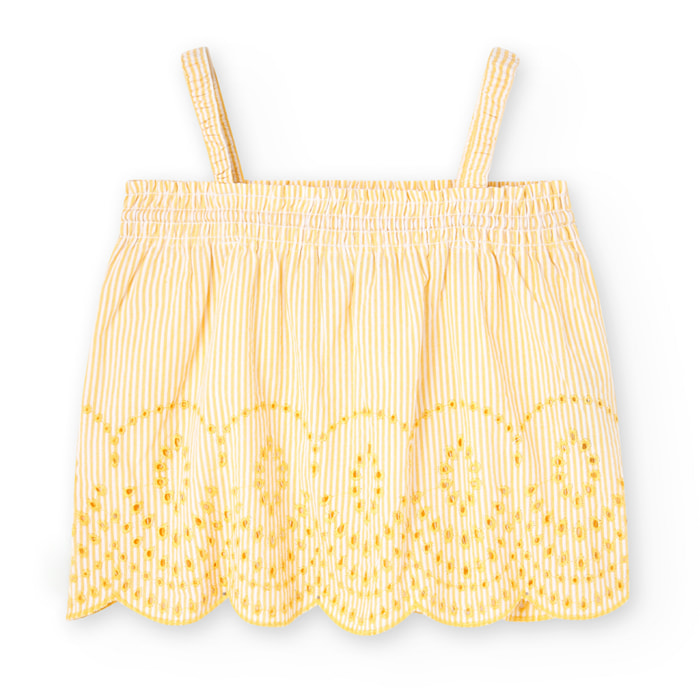 Top popelÃ­n listado niña, tirantes, estampado rayas