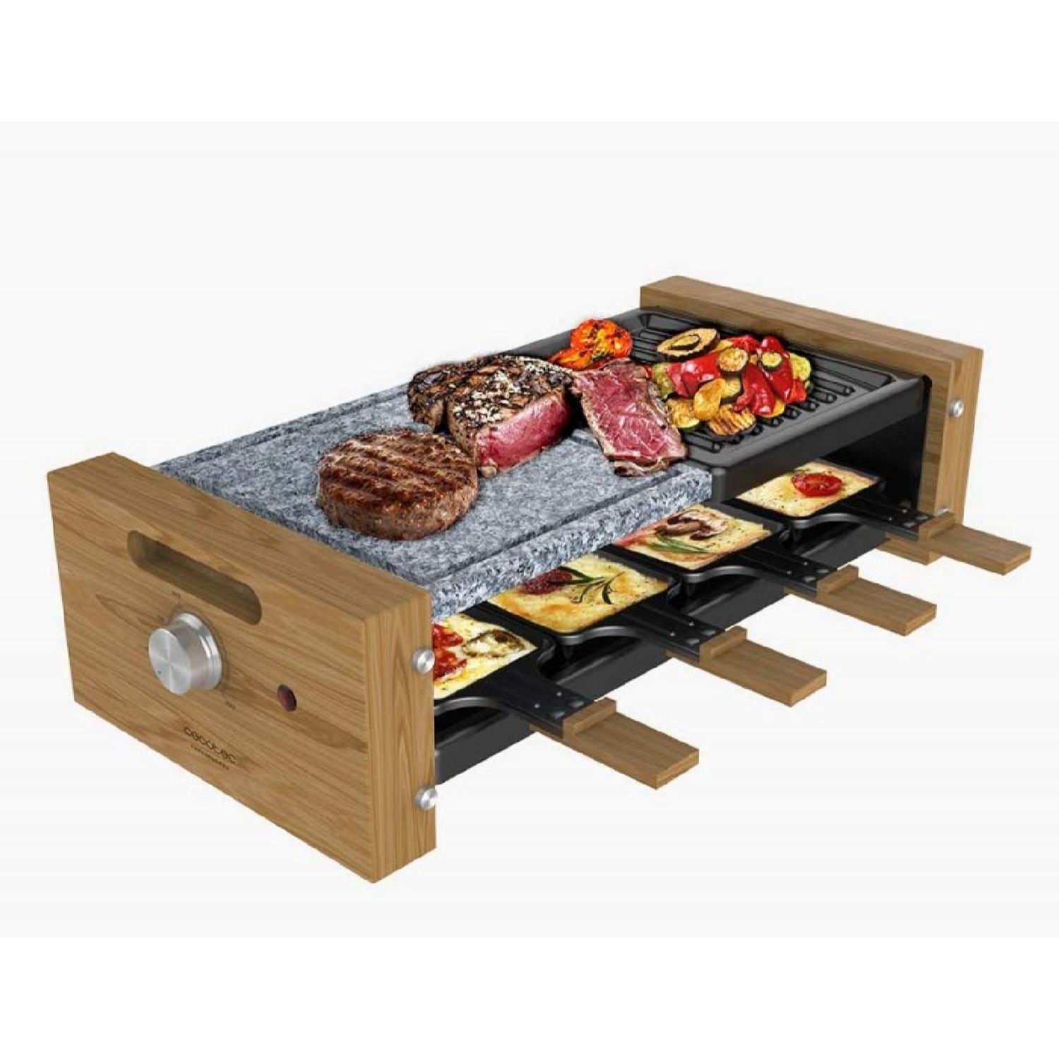 Cecotec Raclette Cheese&Grill 8400 Wood MixGrill. 1200 W, Surface mixte gril et