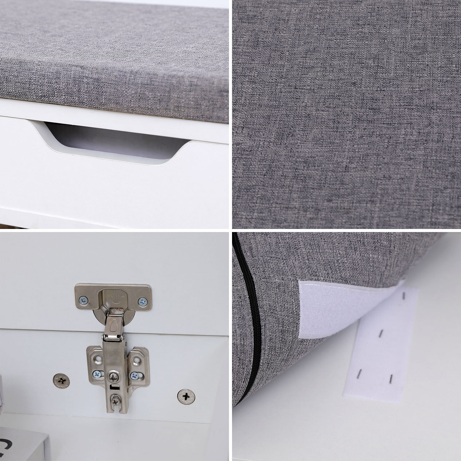 Meuble à chaussures deux casiers avec coffre blanc ALAN