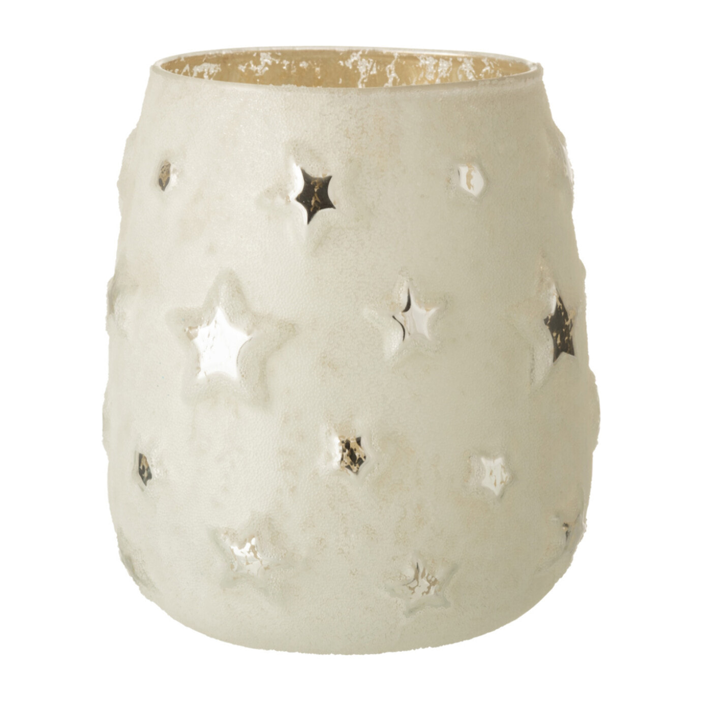 J-Line bougeoir Etoile - verre - argent - large