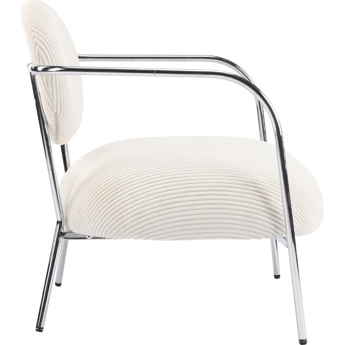 Fauteuil en velours côtelé et piètement chromé - LEON