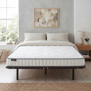 Ensemble Matelas Cristal & Sommier Somkit, 18 cm, Mémoire de Forme, Cadre à Lattes, Métal Robuste, Soutien Ferme