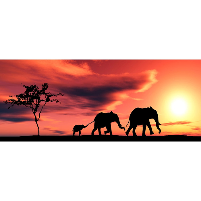 Tableau africain famille éléphants Tableau alu Dibond