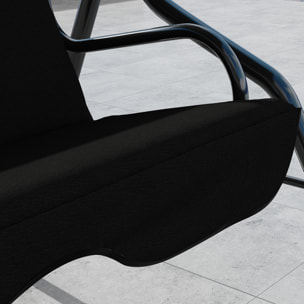 Columpio de Jardín de 2-3 Plazas, Balancín de Exterior con Toldo Ajustable en Ángulo, Impermeable y Marco de Acero, para Patio, Balcón, 170x110x153 cm, Negro