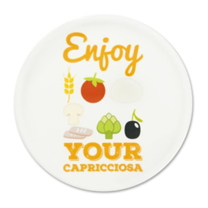 Set de 6 Assiettes à Pizza Excelsa – Enjoyable, Porcelaine Blanche