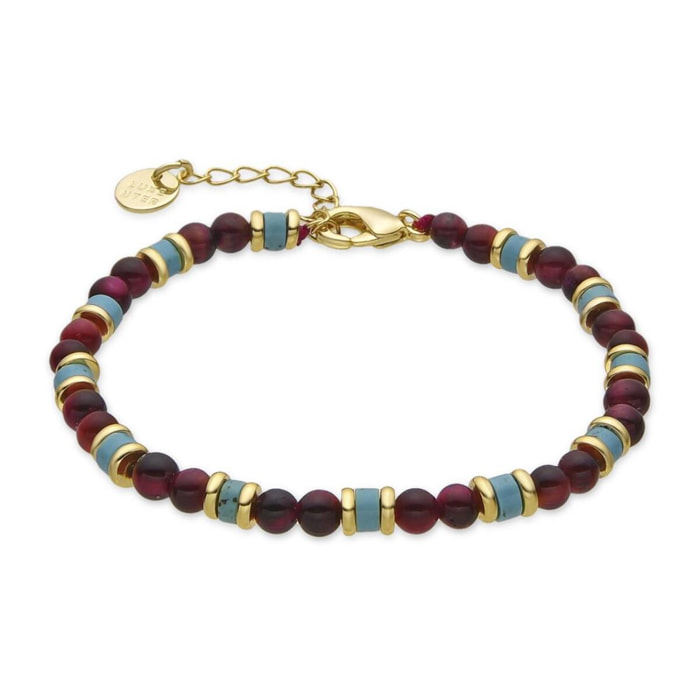 Pulsera con Cristal Multicolor acabado oro 18k
