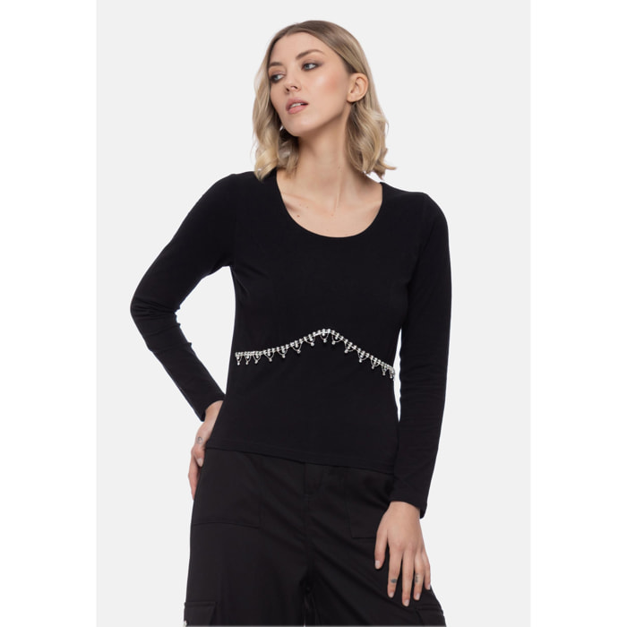 Camomilla - T-shirt SHAWNA in cotone, nero (46)