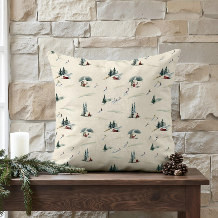 Housse de coussin 100% algodón Winter Ski 1225 50x50 cm