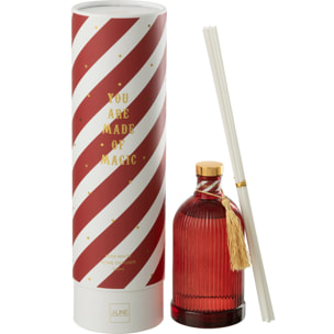 J-Line bâtonnets parfumés Magic - Rose Waltz - verre - blanc/corail - large