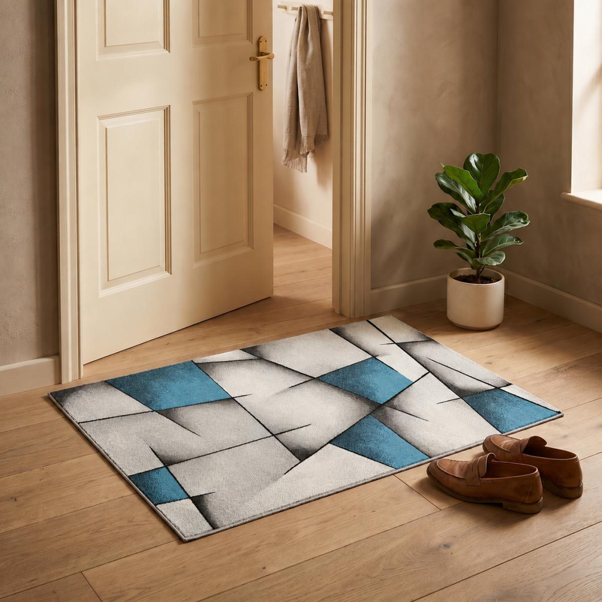 Tapis salon et chambre tissé motif géométrique RAHI