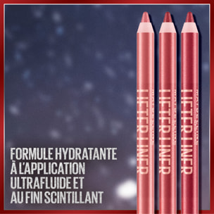 Crayon à Lèvres Maybelline Lifter Liner Holiday Glimmer, fini éclat multidimensionnel, tenue longue durée, formule hydratante à