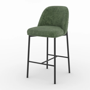 Lot de 2 chaises pour îlot central 67 cm en tissu vert sapin - Noah