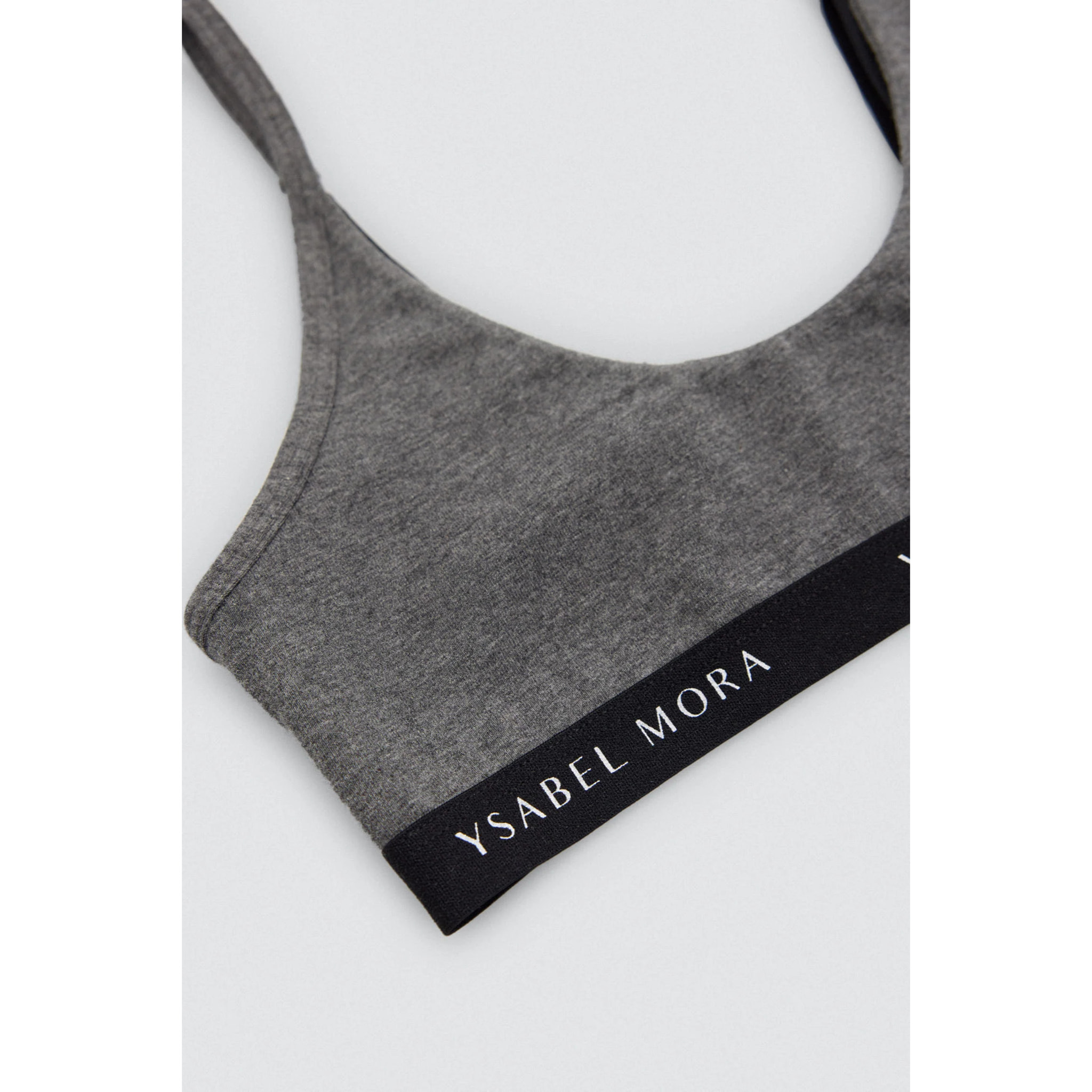 Top giovanile in cotone grigio antracite