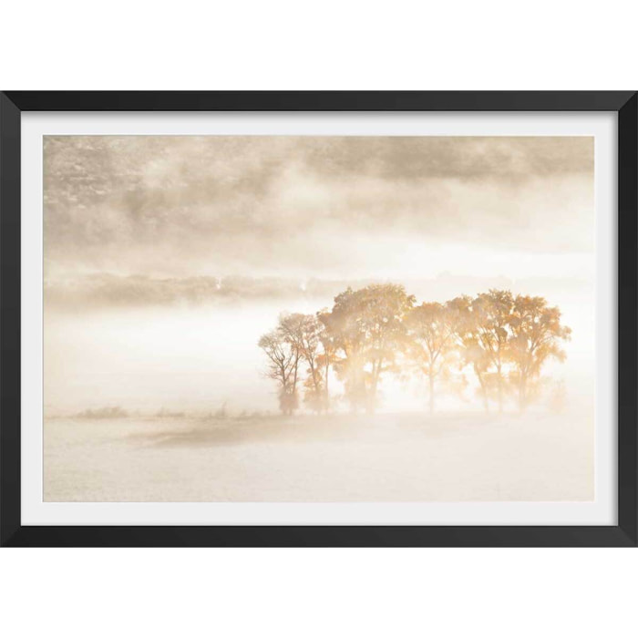 Affiche paysage terre du vent Affiche + cadre en bois - Noir