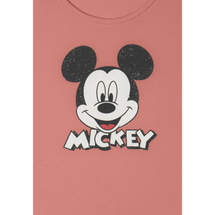 Canotta cropped slim fit con stampa Mickey Mouse