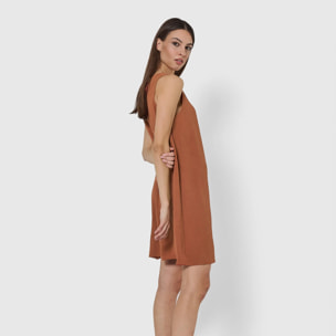 Vestido corto tirantes bambula liso