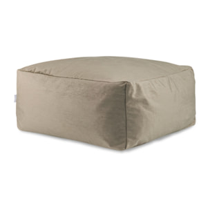 Puf de terciopelo desenfundable CORSO 50x50x25 cm taupe