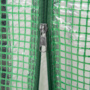 Serre de jardin serre à tomates porte zippée déroulante - 1x0,5x1,5m - acier PVC vert