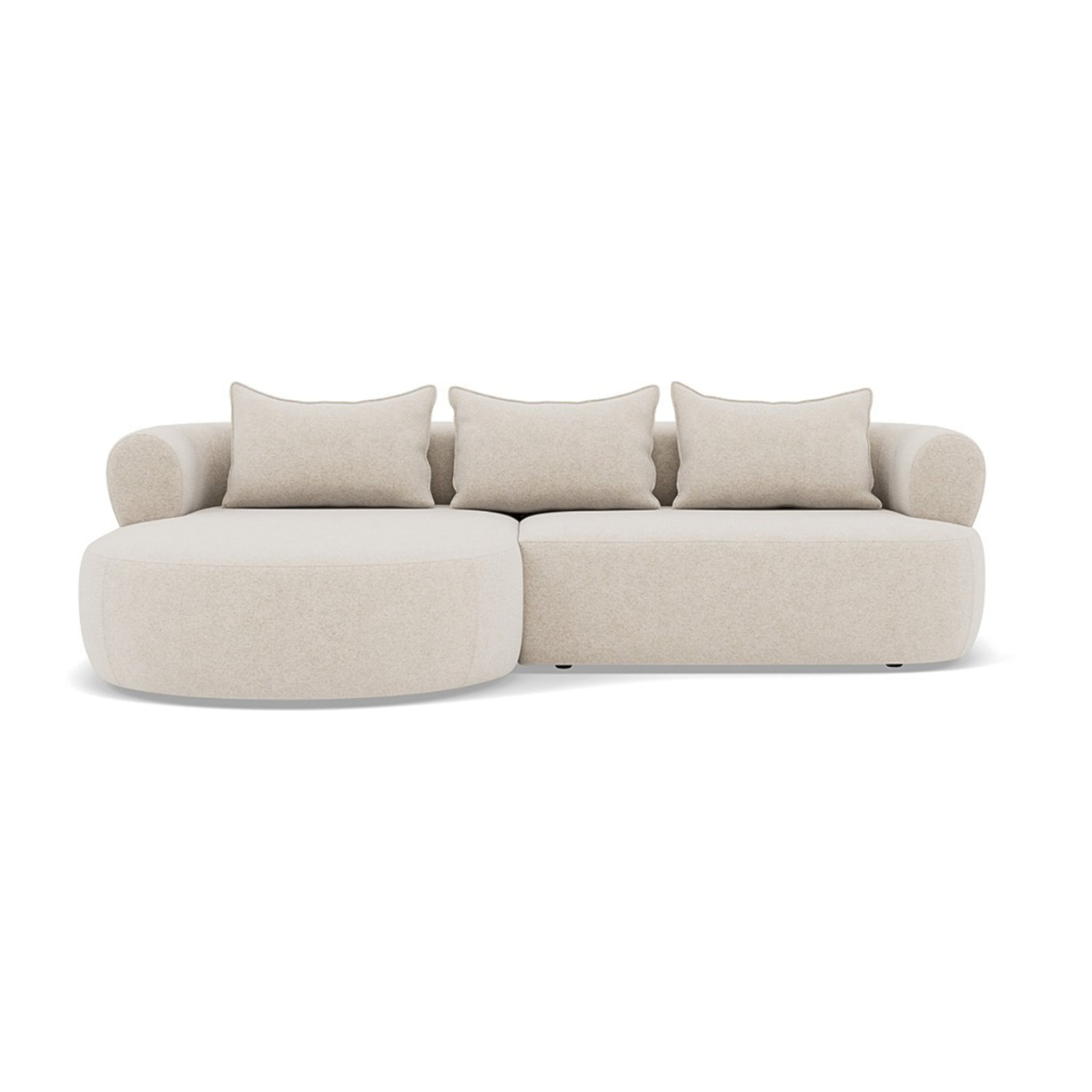 Angela - canapé d'angle gauche 4 places en velours texturé - Beige