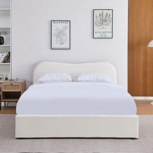 Lit avec tête de lit en velours - NINON