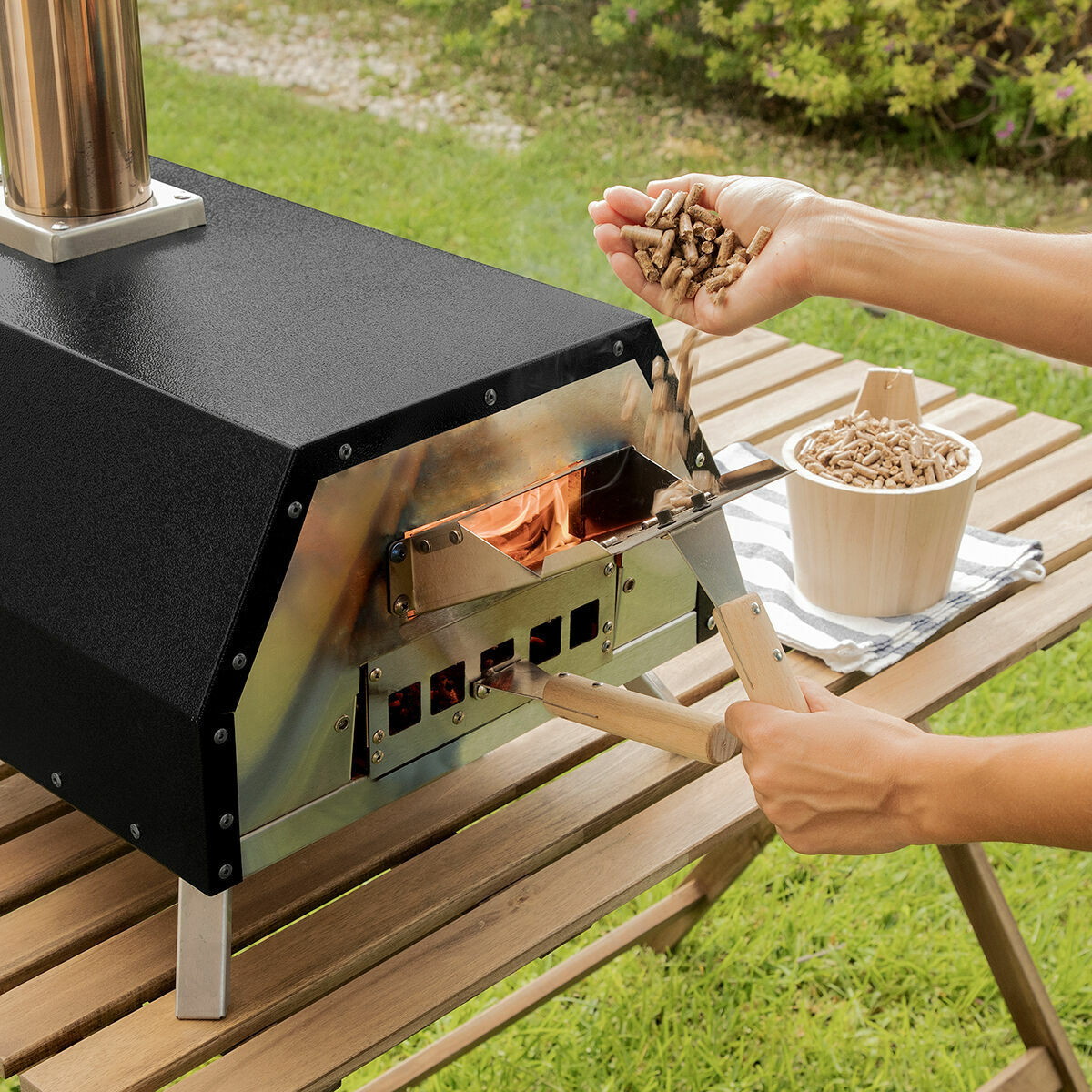 Horno para Pizza de Pellets con Accesorios Pizzahven InnovaGoods