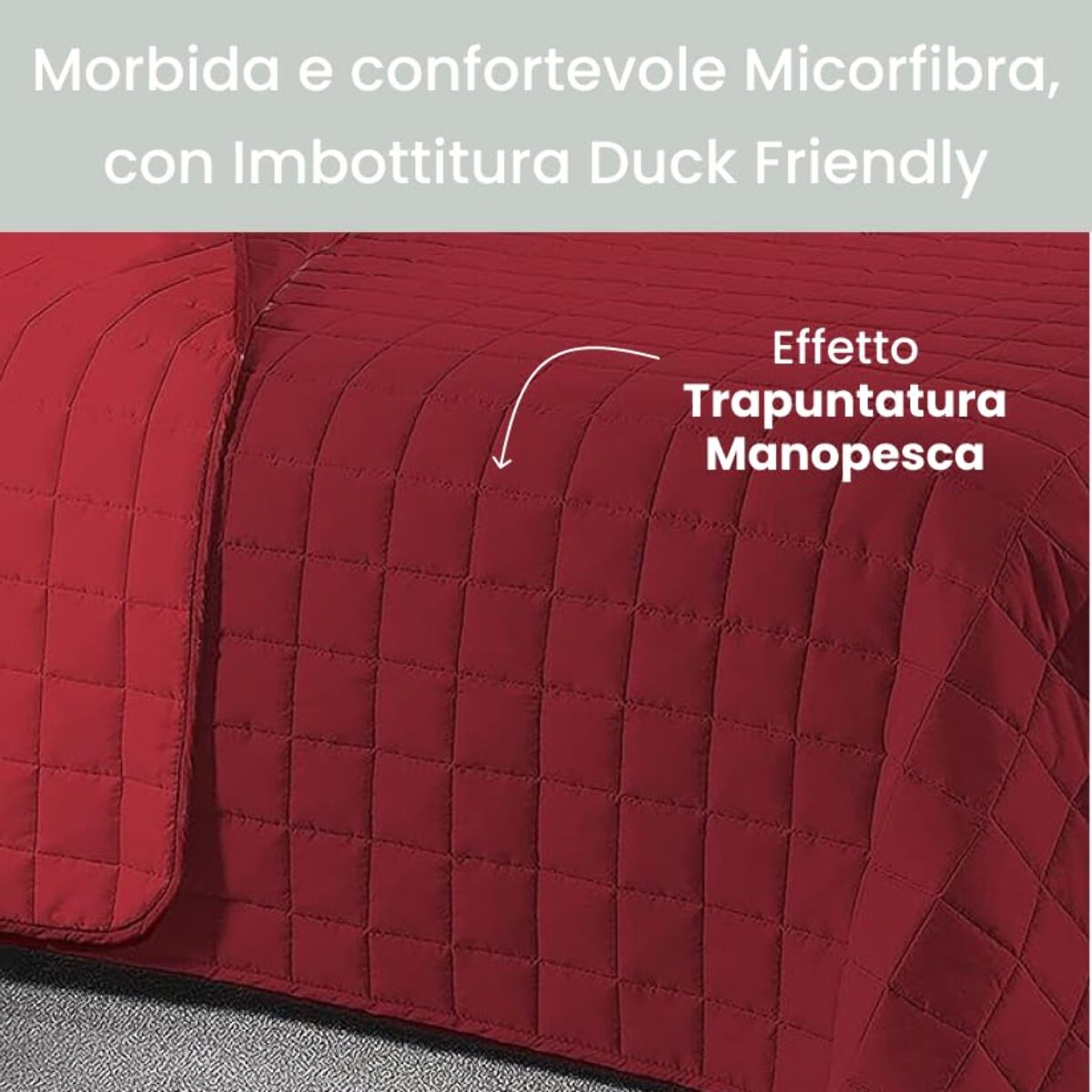 INTRECCI Copriletto Una Piazza E Mezza Estivo, Trapunta Estiva, 210x260 cm, Coperta Estiva, anche Primaverile, Double Face, Moderna, Leggera, Elegante. Colore: Bordeaux/Rosso