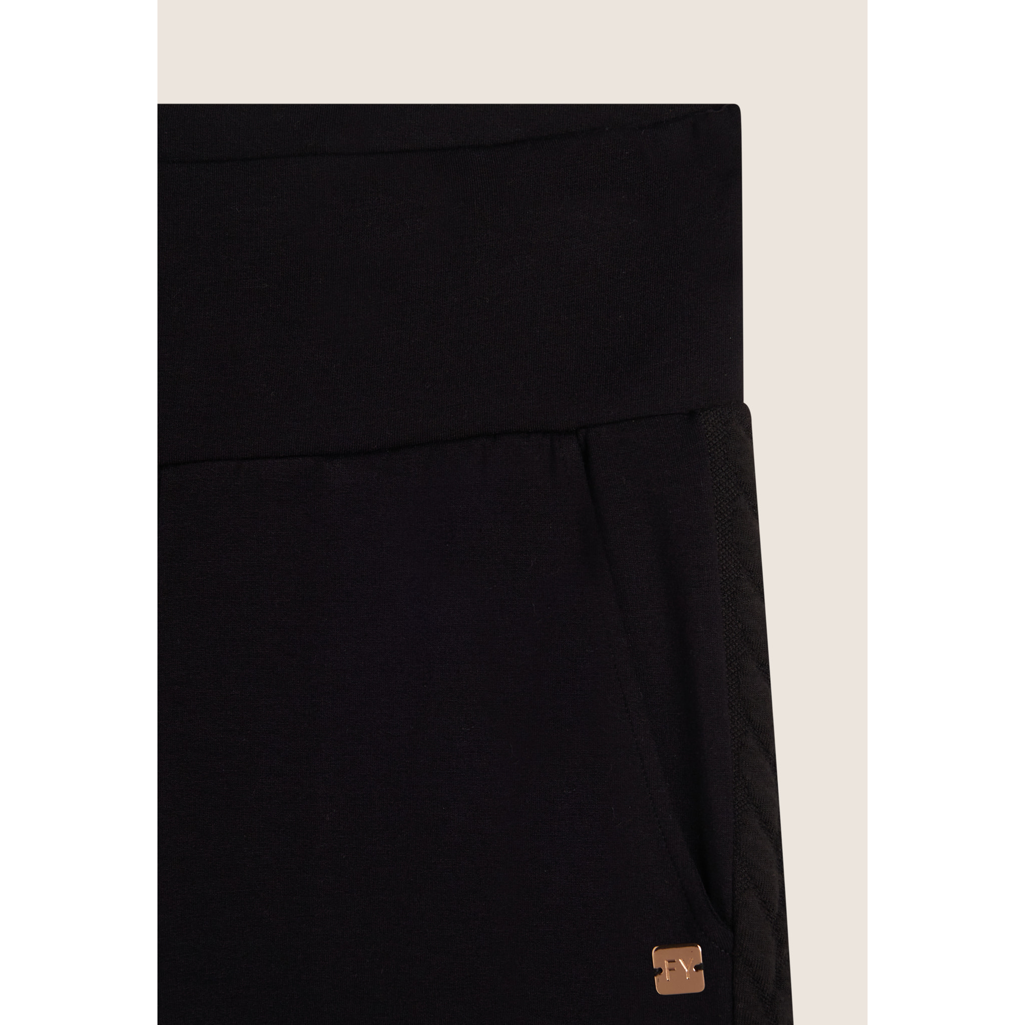 Pantalone donna in felpa viscosa con bande intrecciate