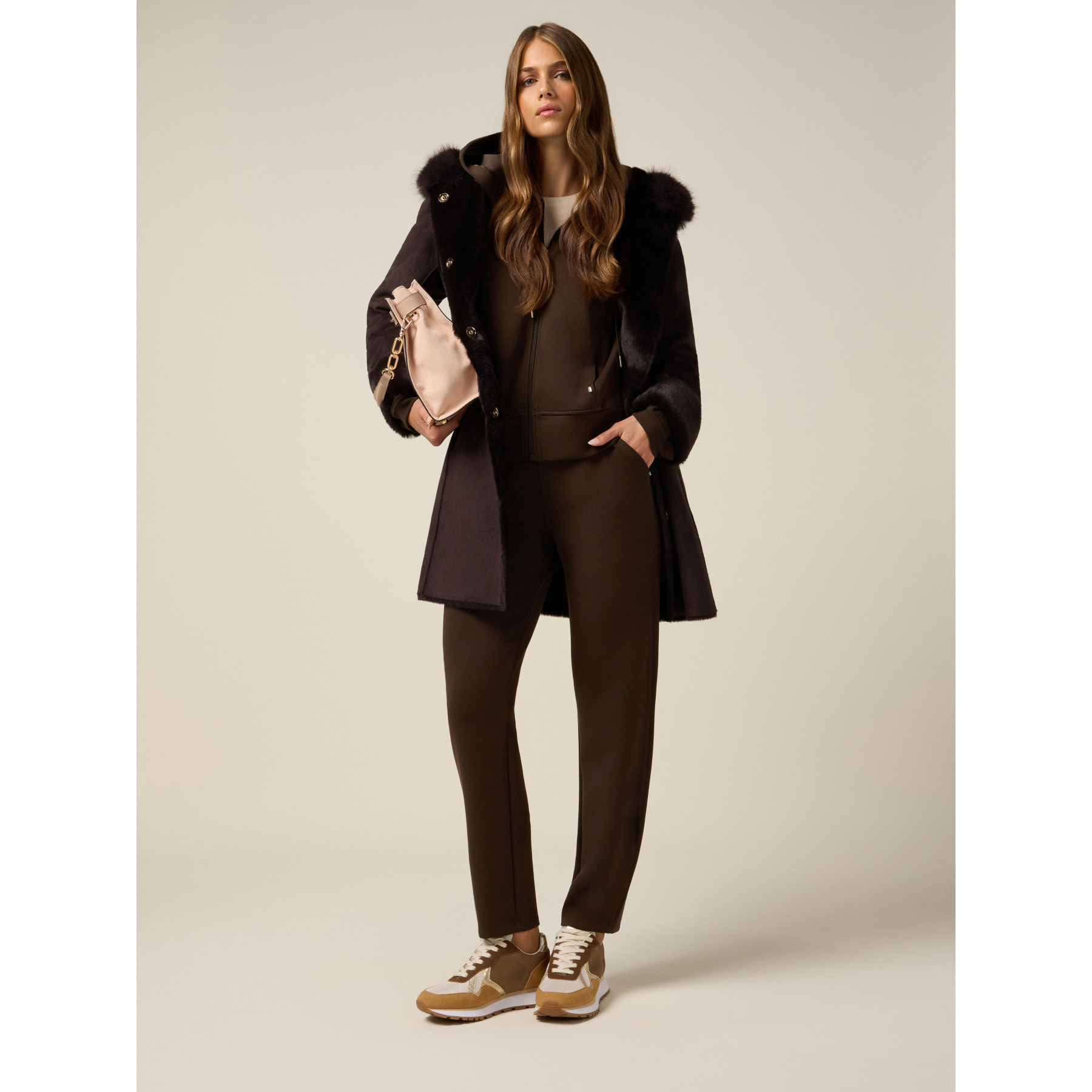 Oltre - Joggers soft touch - Marrone