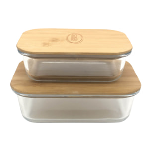 Lot de 2 plats rectangulaires avec couvercle, BO BYO