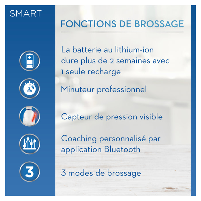 Oral-B - Smart 4000N - Blanche - Brosse à dents électrique