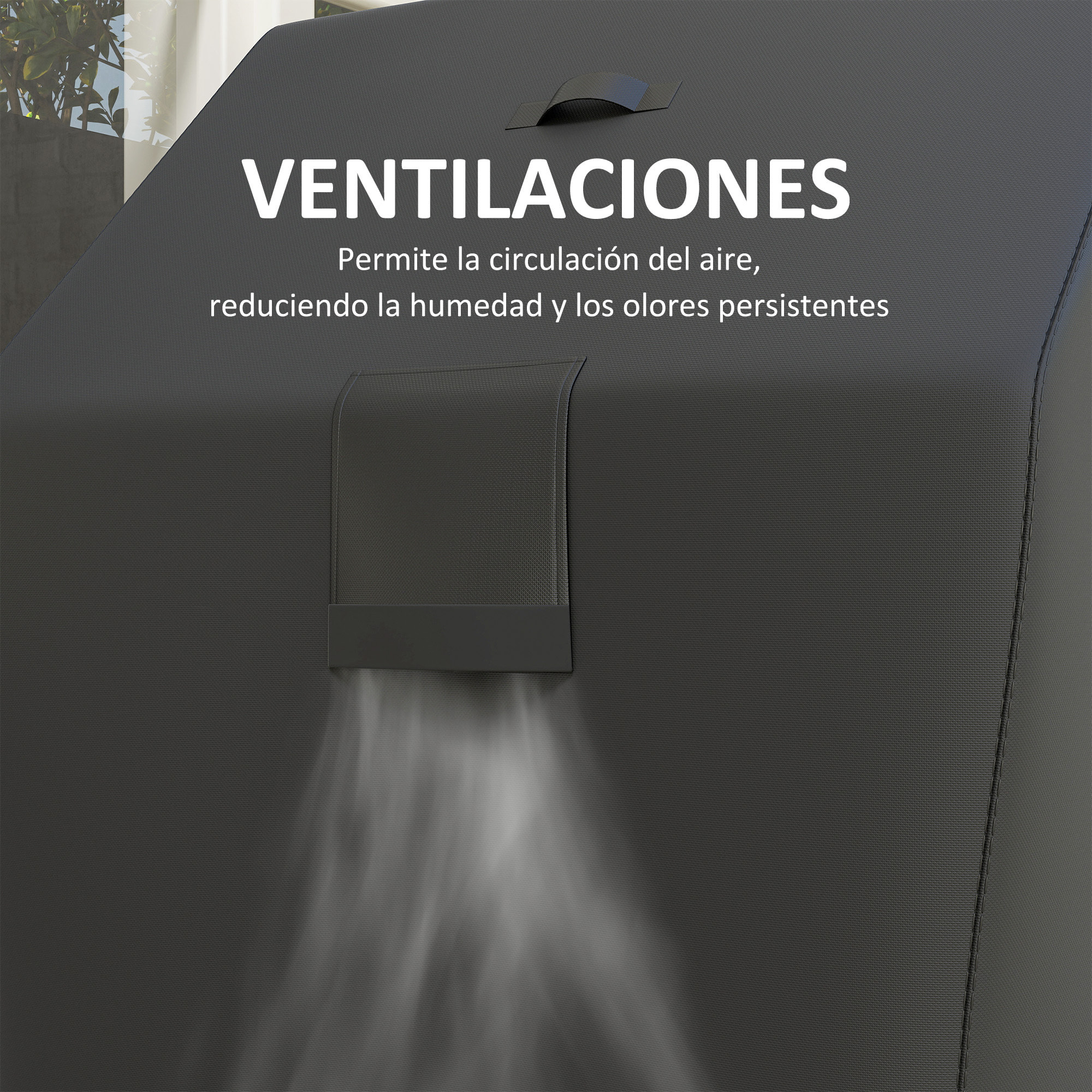 Funda para Barbacoa Exterior Impermeable Funda Protectora para BBQ de Tela Oxford 600D Anti-Viento Anti-Polvo Anti-Humedad Anti-UV Cubierta de Barbacoa con Cierres de Velcro 147x61x122 cm