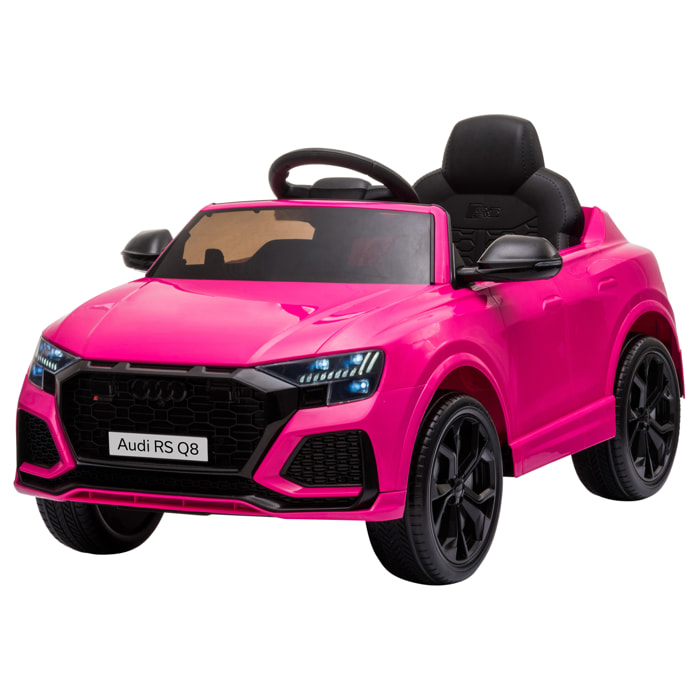 Voiture électrique enfant licence officielle Audi RS Q8 - 2 moteurs - télécommande - effets sonores, lumineux - rose