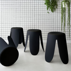 Tabouret empilable bouclette texturée (lot de 4) NIKI