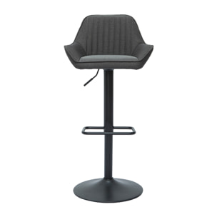 Tabourets de bar réglables design en tissu gris anthracite (lot de 2) RONNIE