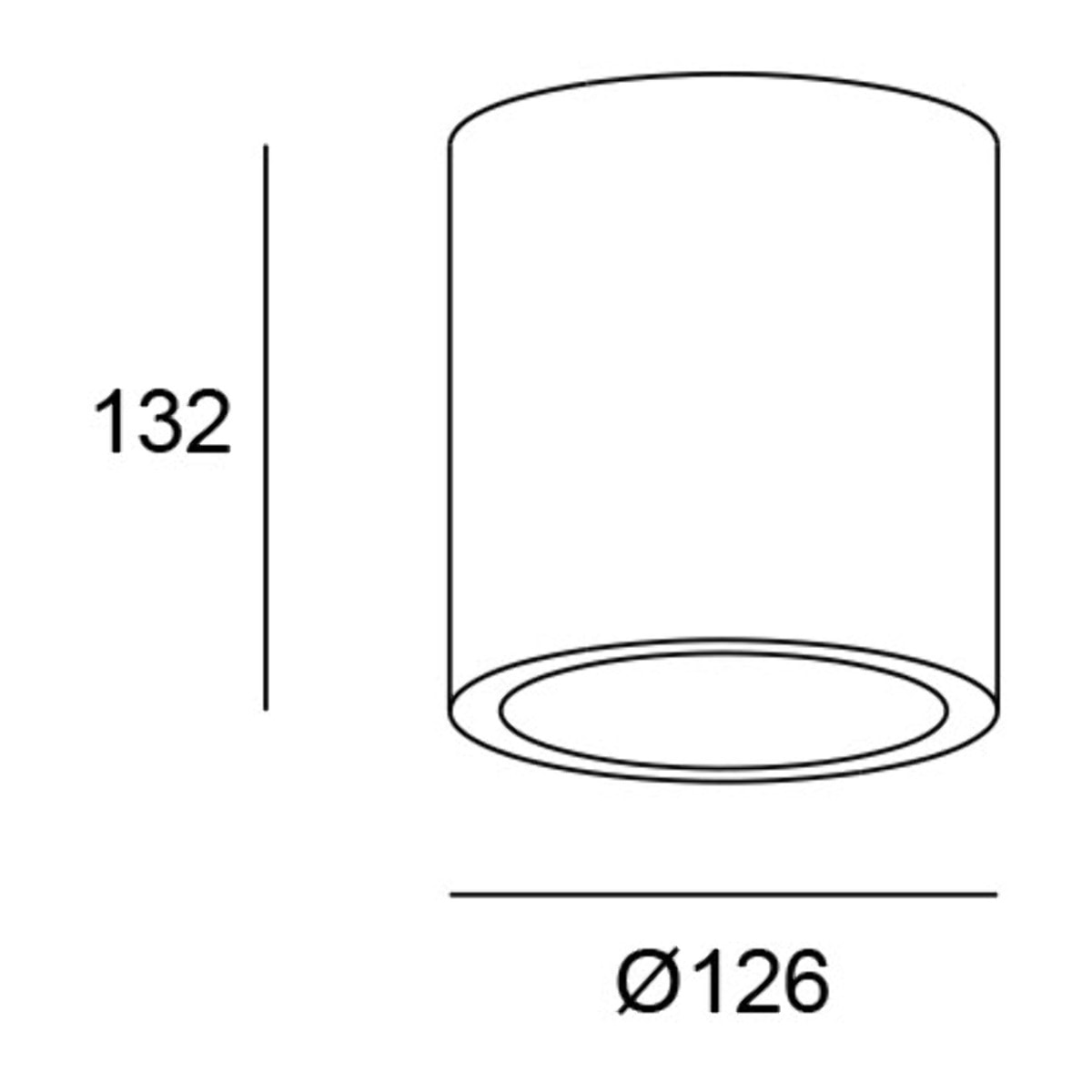 LEDS C4 Plafon Ip66 Cosmos Led Ø126Mm Led 12W Blanco Cálido - 3000K On-Off Gris Urbano