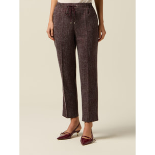 Oltre - Joggers en tejido mélange - Burgundy